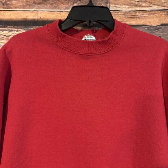 Vintage Pro Spirit XXXL Blank Red Crewneck Sweatshirt Mens Heavyweight USA 90s - Picture 2 of 8